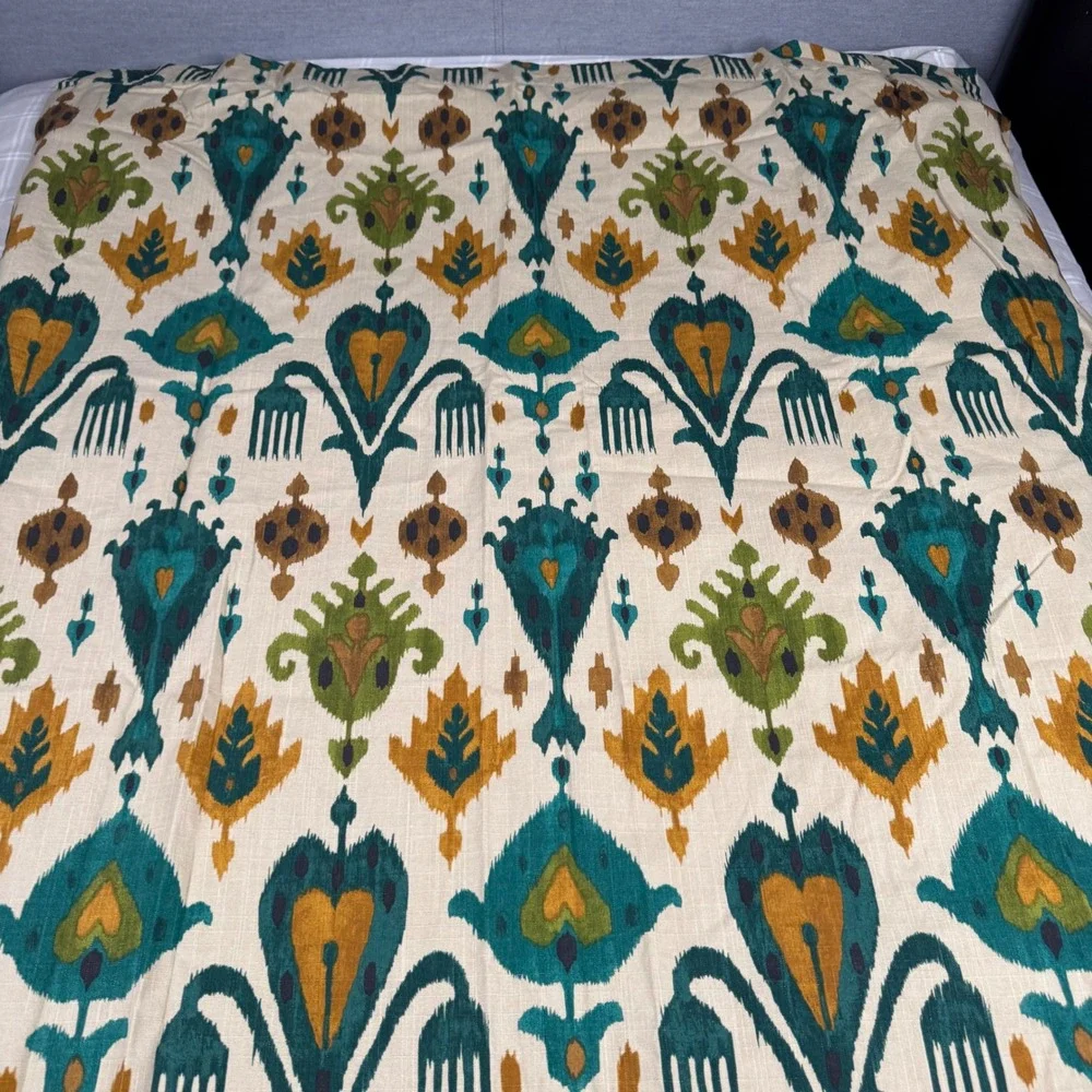 World Market Aberdeen Ikat Curtain Panels Pair Multi Color 48x80 Lined Cotton